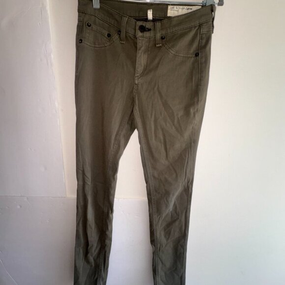 rag & bone Women's Army Green Jeans Leggings Skinny Olive Pants size 26 - Picture 5 of 13
